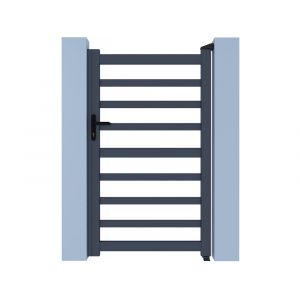 Portillon aluminium ajouré "Marius" - 100 x 180 cm - Gris