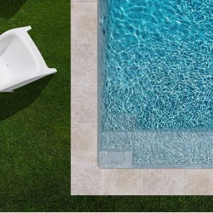 KIT COMPLET / Margelles pour piscine 6x3m en Pierre Egypte Beige (+ colle, joint, hydrofuge ...)