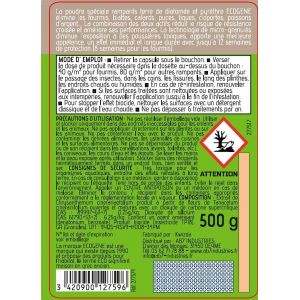 Poudre rampants terre de diatomee pyrethre ecogene 500g