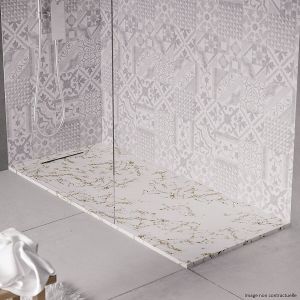 Receveur de douche en pierre naturelle extra plat à poser 90x140cm - blanc marbre - ORIGINE