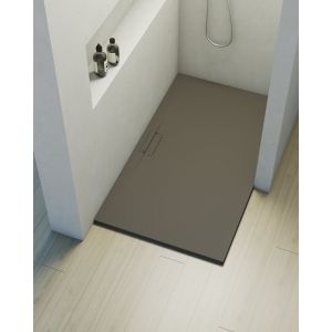 Receveur de douche extraplat rectangulaire marron gris 90x180 cm Shile - POALGI