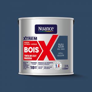 Peinture XTREM bois satin bleu azur RAL 5003 2.5L