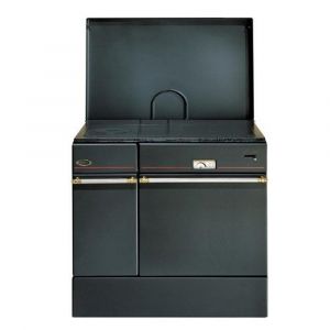 cuisinière à bois 10kw noir - 240163NOIRPOLI