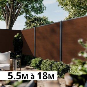 Kit cl&ocirc;ture composite poteau &agrave; sceller - CRUZ Ip&eacute; H-1,8m