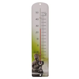 Thermom&egrave;tre m&eacute;tal 30 cm d&eacute;co zen bouddha