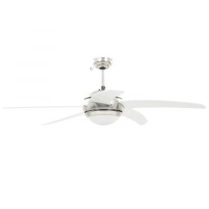 vidaXL Ventilateur de plafond orné avec lampe 128 cm Blanc