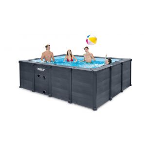 Kit piscine rectangulaire - Graphite - 4x3x1,24m