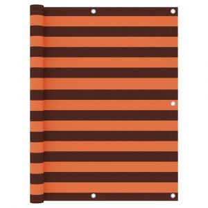 Écran de balcon brise pare vue protection confidentialité 120 x 600 cm tissu oxford orange et marron 02_0010316