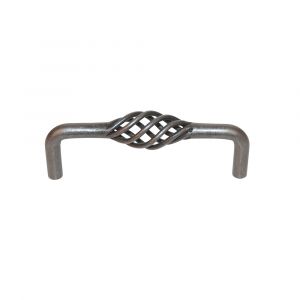 Poignée de porte fil torsade - Acier - Vieux fer - Entraxe 96mm