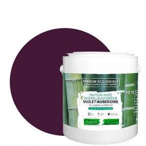 Violet Aubergine Violet Aubergine-Peinture naturelle écologique intérieur extérieur aspect mat Natura - 2.5L
