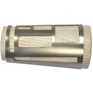 Embout tringle à rideaux, pommeau bi-matière diam. 28mm bois blanchi