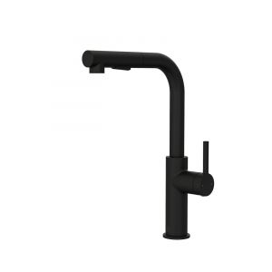 Mitigeur &eacute;vier &agrave; douchette haut tilleul noir