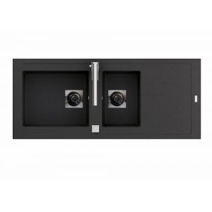 &eacute;vier Cuisine CAREA Tango 2 Cuves Noir Graphite