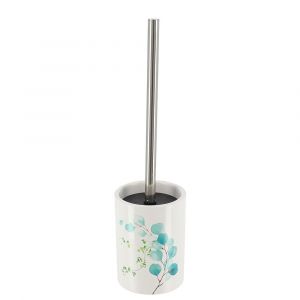 Brosse WC avec support en céramique déco Aquarelle Vert et Bleu