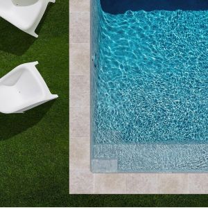 KIT COMPLET / Margelles pour piscine 4x4m en Pierre Egypte Beige (+ colle, joint, hydrofuge ...)