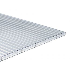 Plaque plane polycarbonate alv&eacute;olaire - Double paroi - 10mm - 2x0.98m