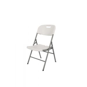 Chaise pliante - Plastique et acier - Blanc