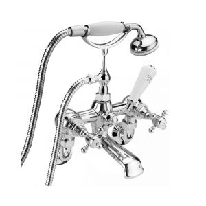 Robinet m&eacute;langeur baignoire r&eacute;tro mural CANTERBURY