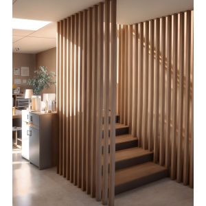 Cloison Amovible Claustra Hetre Ajouré 7 Lames - H 150 x L 80 x P 7 cm - PAR AD LYON