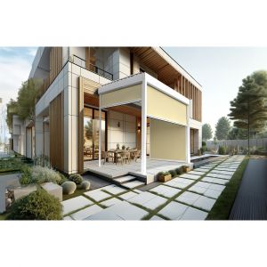 Coffre à coulisses pour pergola AVANOA 4,00x2,50m (Ecru - Blanc)