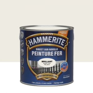 Peinture fer Hammerite Direct sur Rouille Brillant Blanc Pur 2,5 L