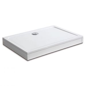 AICA receveur de douche blanc 150x90cm rectangulaire, Extra-plat, bac à douche avec le kit de plinthe, 10 pieds, la bonde de receveur et le siphon 90cm
