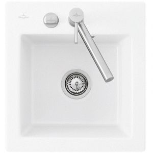 Evier 1 bac sans egouttoir Subway Pure XS 47,5 x 51 cm Blanc vidage automatique inclus