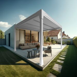 Carport HAPESIRE Isotoit® îlot 6,26x4,00m (Blanc)