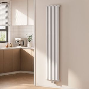 EMKE Radiateur eau chaude verticale en acier H.180 × L.34,8 cm 1611 W Le design Chauffage central blanc
