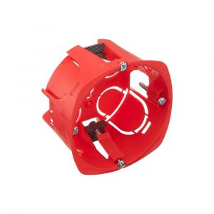 Boitier encastrement mur creux 1 poste rouge diam&egrave;tre 67mm