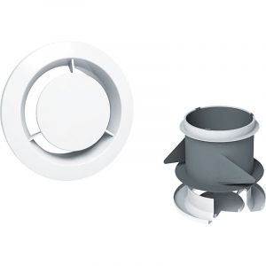 Bouche VMC plastique blanc extraction &agrave; c&ocirc;ne fixe BS/BC avec manchette placo - Diam&egrave;tre (mm): 80