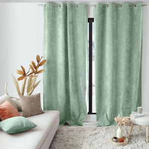 Rideau thermique chenille Andrea - Polyester - Celadon - 140x240cm