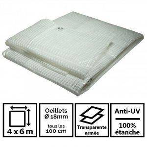 Bâche de jardin 4 x 6 m Armée transparente en polyéthylène 170g/m²