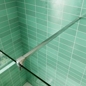 AICA paroi de douche 90x200cm avec retour pivotant 50x200cm en 8mm verre securit, paroi de douche à l'italienne avec une barre de fixation carrée 90cm