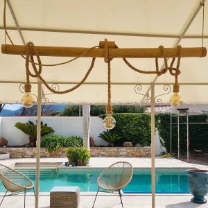 Toile Pergola Ivoire 4x6 m Protection Solaire - Garantie 15 ans - XP680M2PR - Bache Pergola étanche PVC - Made in France
