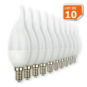 Lot de 10 Ampoules Led Flamme 5W Super Puissante culot à vis E14