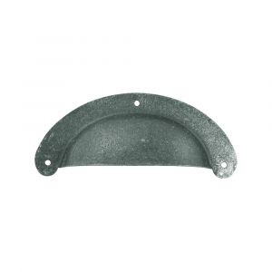 Poignée de porte coquille - Zamak - Vieux fer - Entraxe 87mm