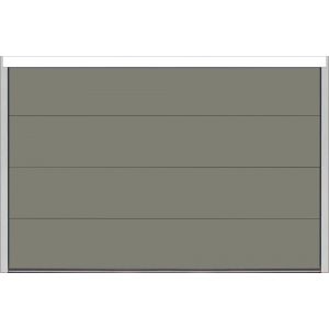 Porte de garage sectionnelle Gris Quartz 7039 motoris&eacute;e l.300 x H.200 cm x Ep.40 mm Polygrain