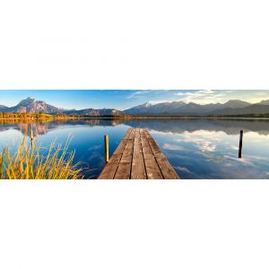 Tableau sur toile ponton automnal 45x135 cm