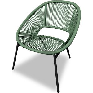 Fauteuil à cordes en résine - Vert - 69x68x71cm