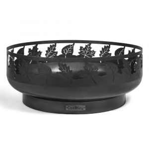 Brasero de jardin TORONTO décoré feuille en acier Ø80 cm