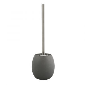 MSV Brosse Wc avec support C&eacute;ramique BALI Gris Aspect Pierre