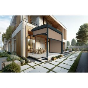 Coffre à coulisses pour pergola AVANOA 4,00x2,50m (Taupe - Gris anthracite)