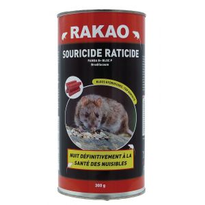 Souricide raticide blocs hydrofuges 300g