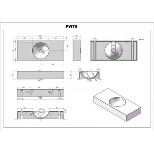 Plan vasque solid surface Réf : SDPW76