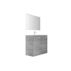 Meuble de salle de bain - Ch&ecirc;ne cendr&eacute; - L80xP35cm