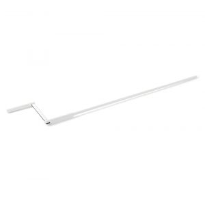 Manivelle avec poignée Ø 12,4mm acier laqué blanc Lg totale 1510mm