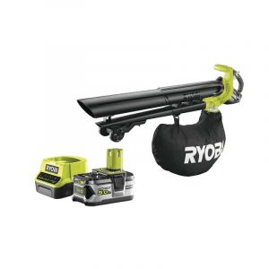 Pack RYOBI Souffleur aspiro-broyeur 18V One+ Brushless OBV18 - 1 batterie 5.0Ah - 1 chargeur rapide 2.0Ah RC18120-150