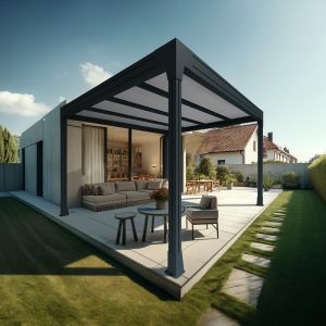 Carport HAPESIRE Isotoit® îlot 6,26x4,00m (Gris anthracite)