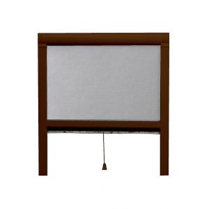 Moustiquaire enroulable fenêtre - Verticale - Alu - Marron - 80x100cm